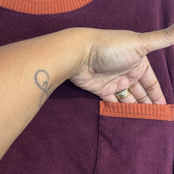 Cuddl Duds Women’s Fleece Sweatshirt/Pullover - Maroon & Orange - Size XL Tall - Picture 3 of 7